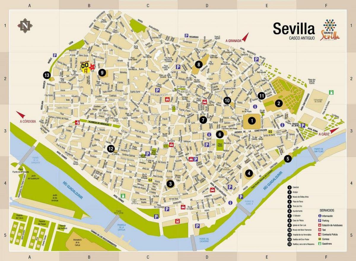 карта Севільї в автономному режимі