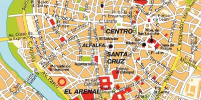 Карта Севілья Іспанія центр міста 