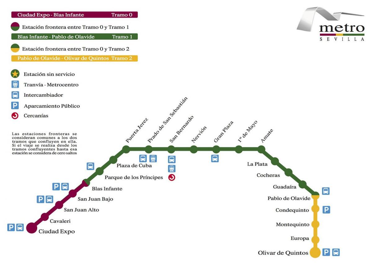 метро Севільї карті
