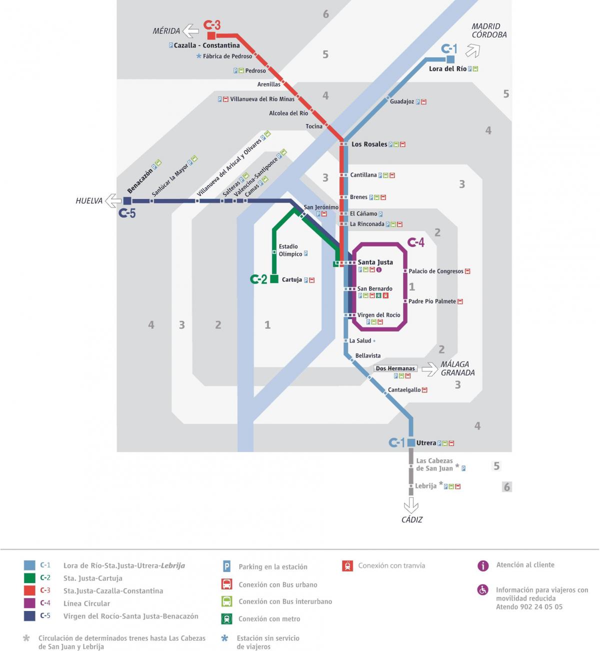 карта Севільї поїзд 