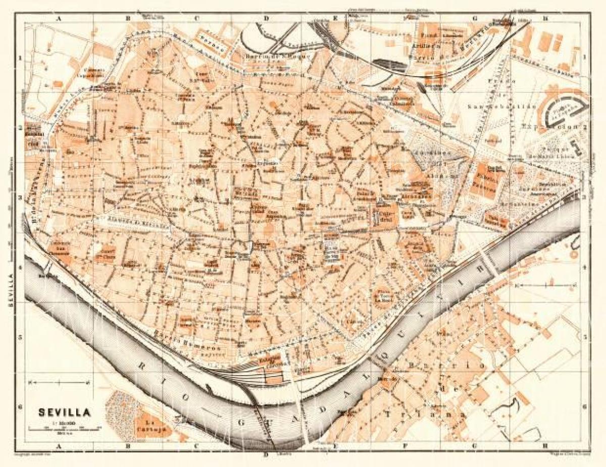 карта старого міста Севільї в Іспанії