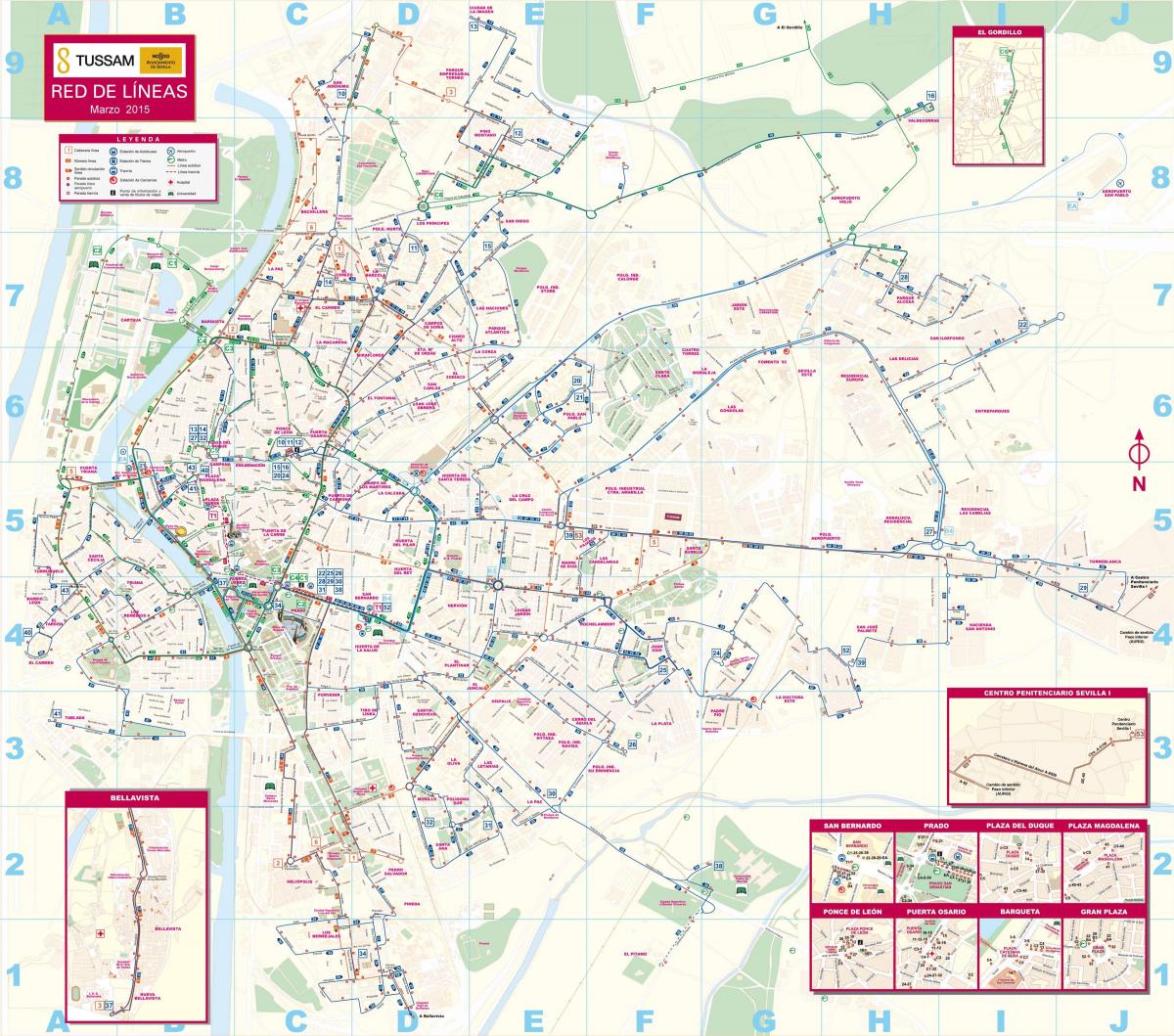 Севілья громадського транспорту карті