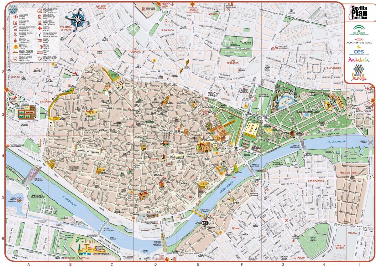 карта центру міста Севільї 