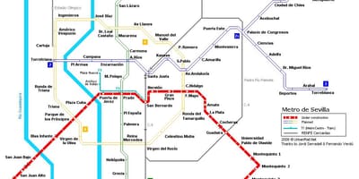Карта метрополітену Севільї 