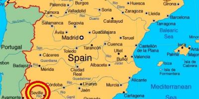 Карта Іспанії показує Севілья